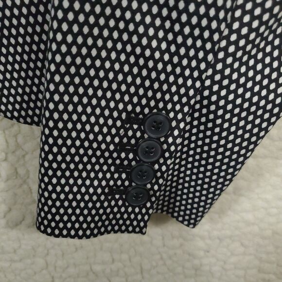 Worthington Women's Blazer Size 8 Black & White Diamond 2 Button Lined Jacket - Picture 13 of 14